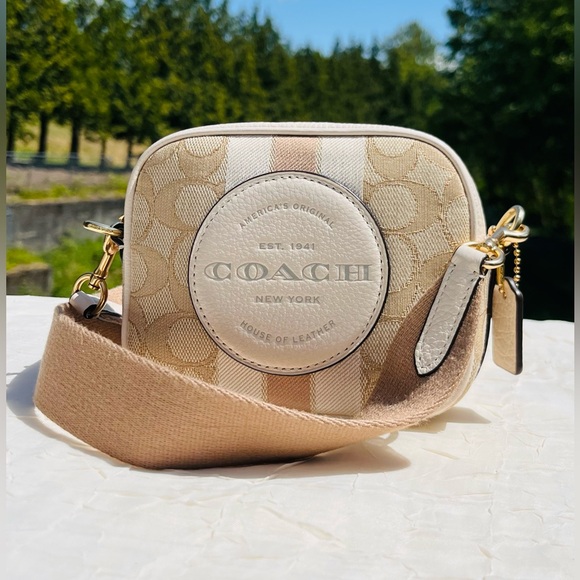 Coach Handbags - COACH Dempsey Camera Bag In Signature Jacquard With Stripe And Coach Patch C9120